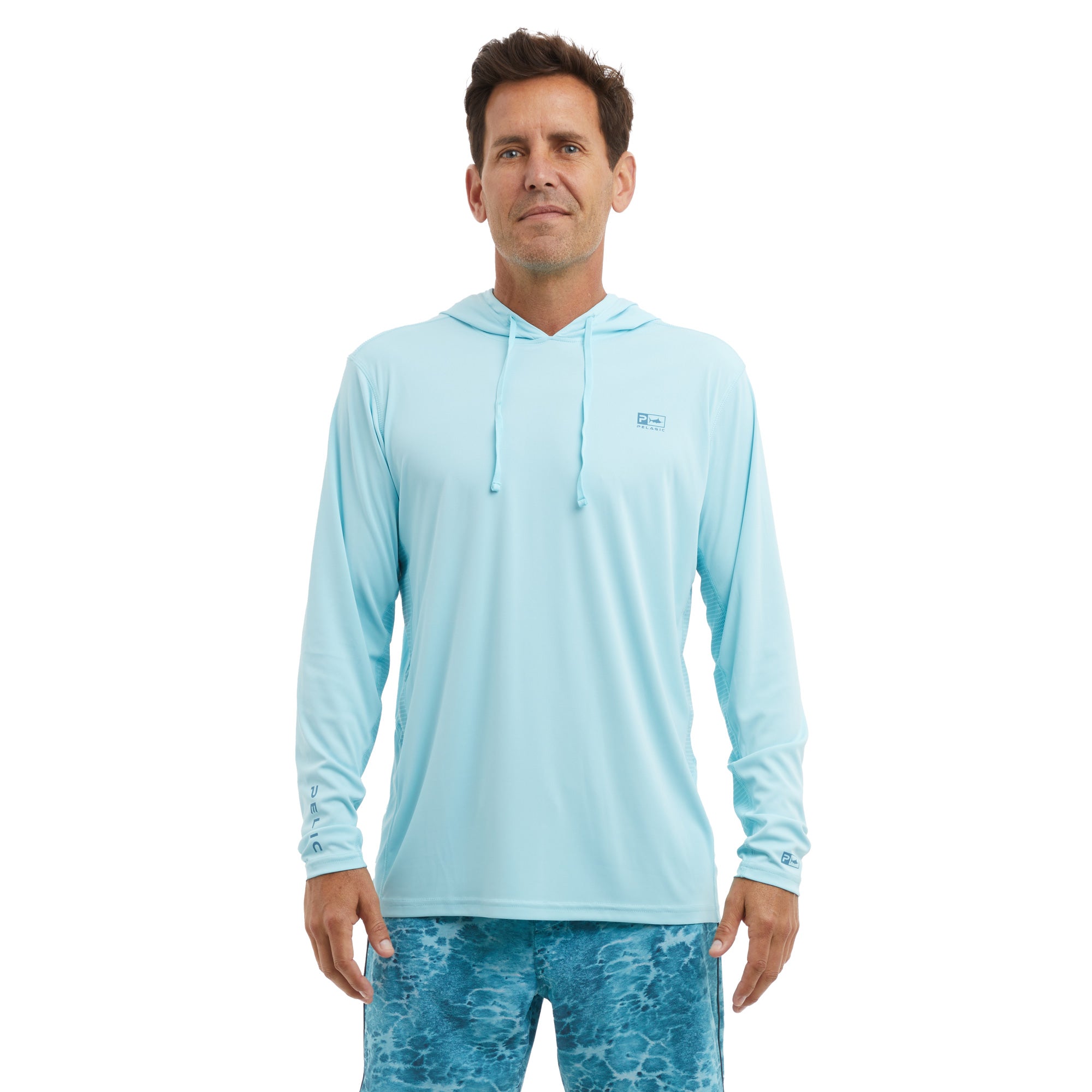 Vaportek Hooded Men's Fishing Shirt Long Sleeve Goione Boat Front Shot