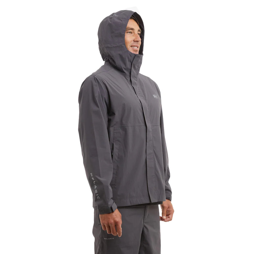 Squall Rain Jacket | PELAGIC AUSTRALIA on model with hood