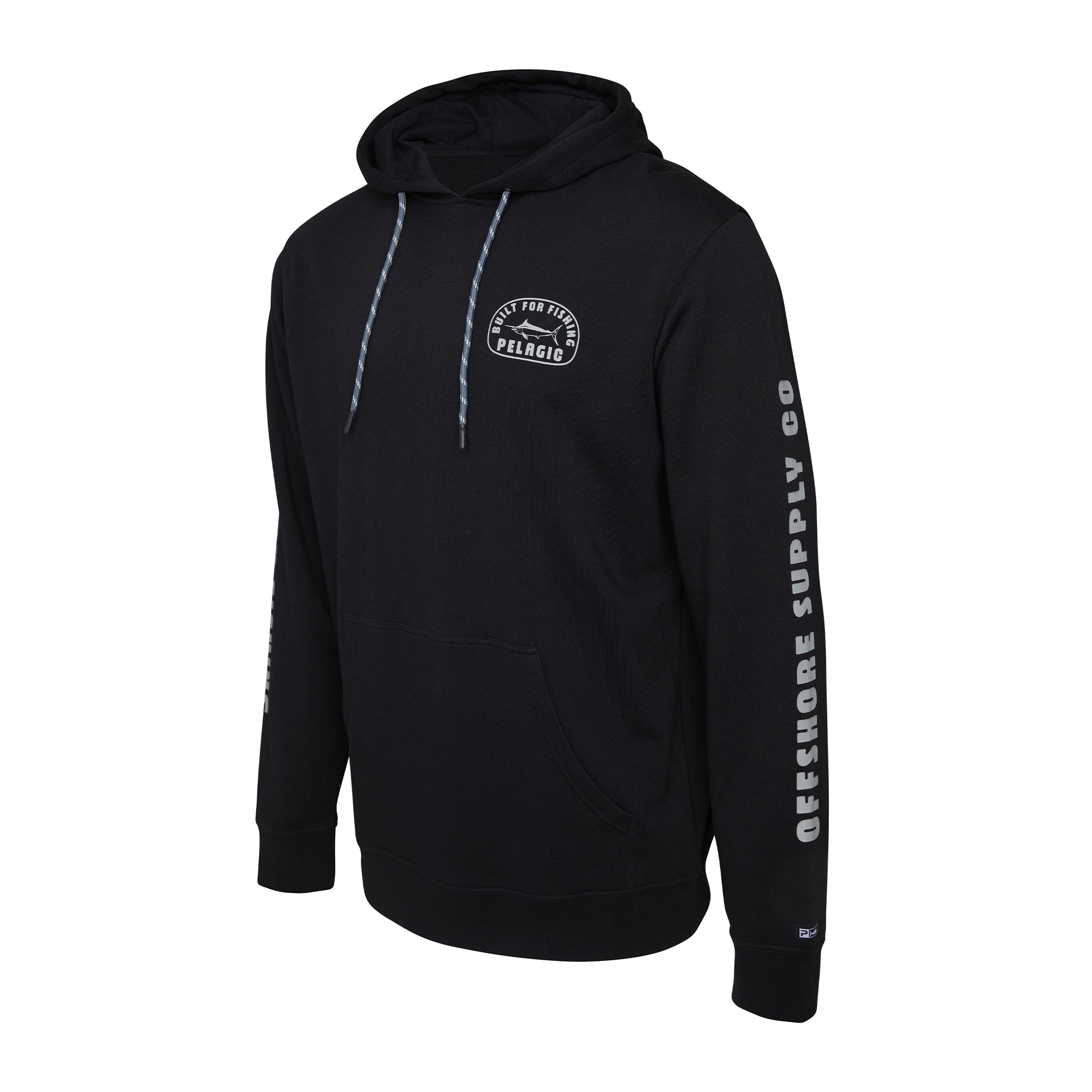 Pullover Fleece Hoodie Marlin Stamp