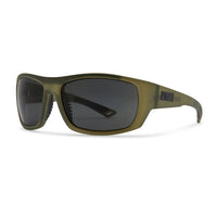 Green polarised fishing sunglasses with dark lenses