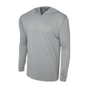 Plain gray long-sleeve hooded fishing shirt from Pelagic Australia 