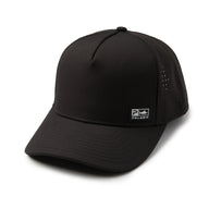 Modern Black cap with a Pelagic brand logo on a white background