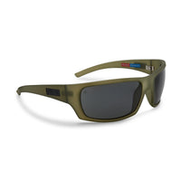 Green sunglasses with dark lenses for fishing, polarised 