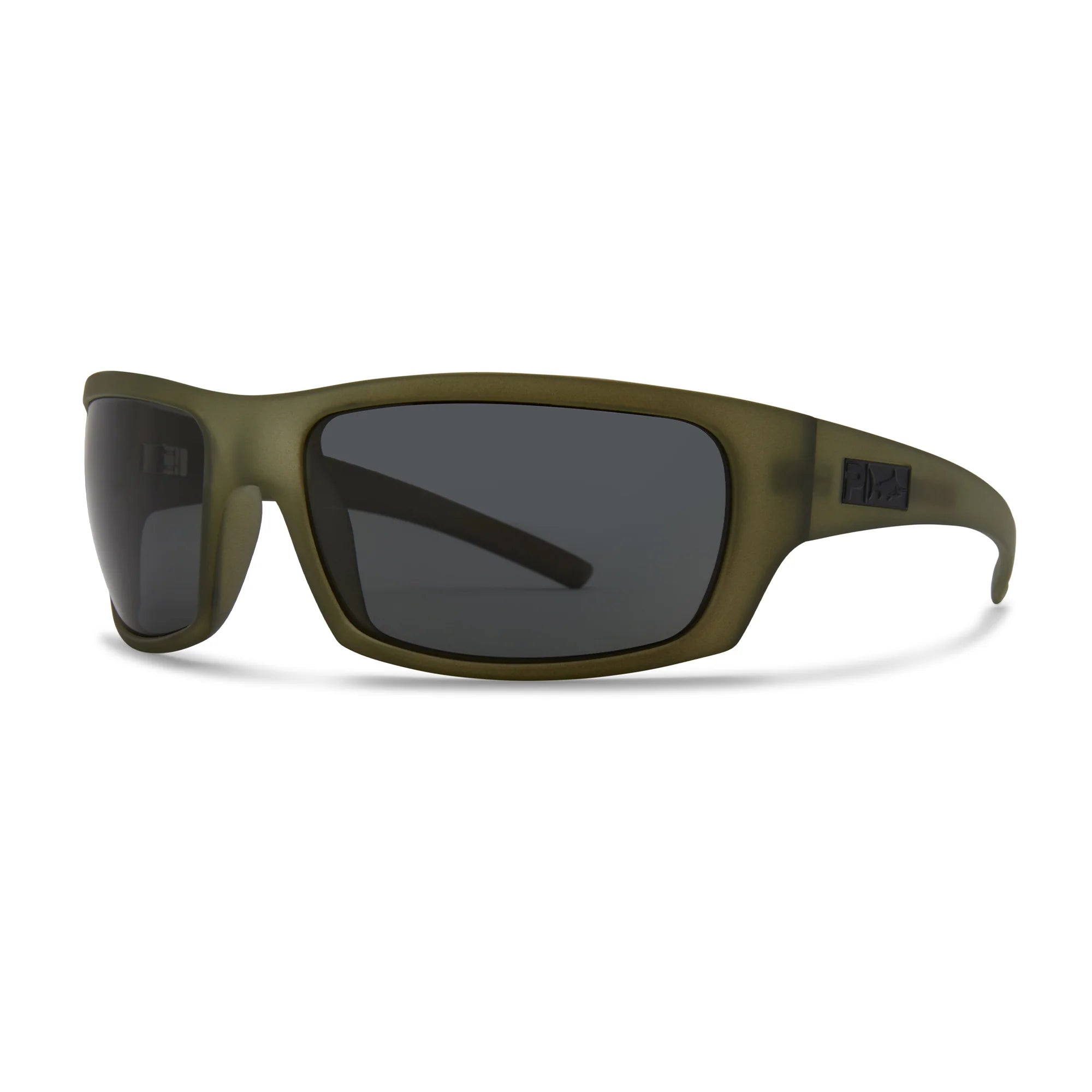 Green fishing sunglasses with dark lenses - Pelagic Australia